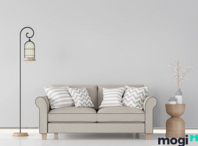 Mẫu gạch ốp viền chân tường thấp màu trắng 