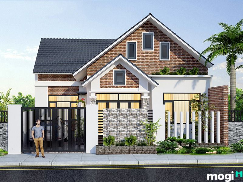 mẫu nhà cấp 4 gác lửng 5x14m
