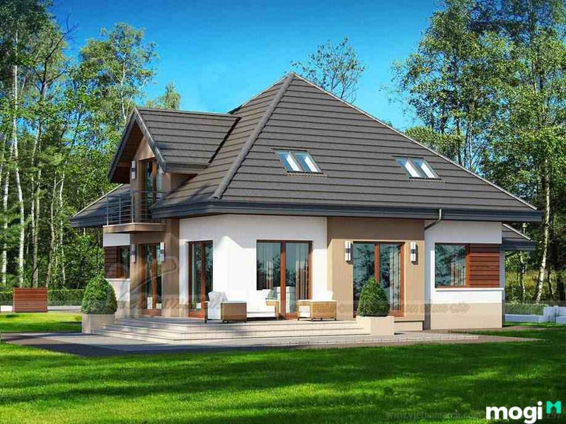 mẫu nhà cấp 4 gác lửng 5x14m