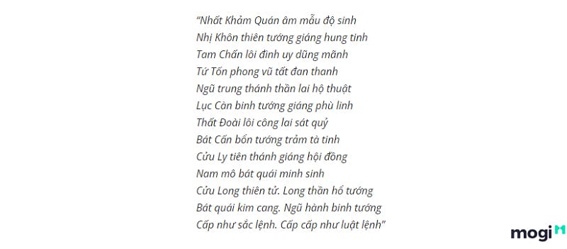Bài chú khai quang lễ rước gương bát quái