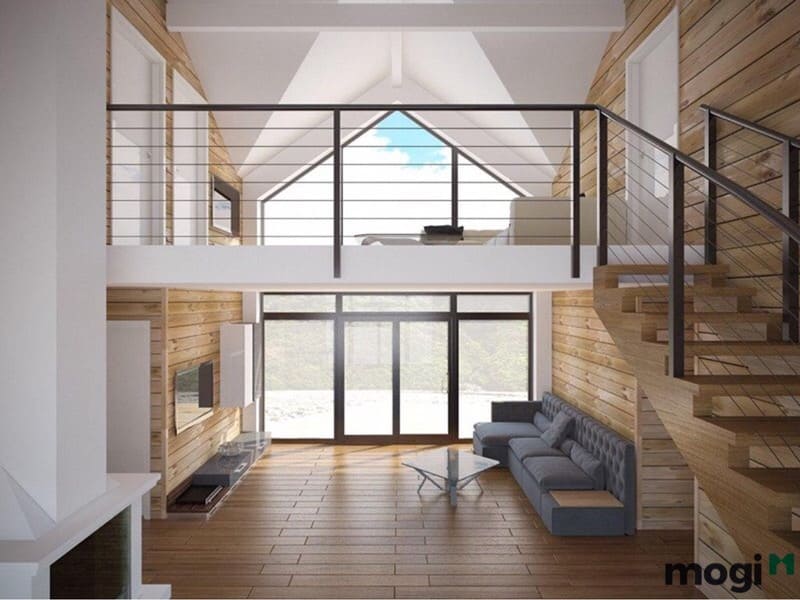 cầu thang gác lửng nhà cấp 4