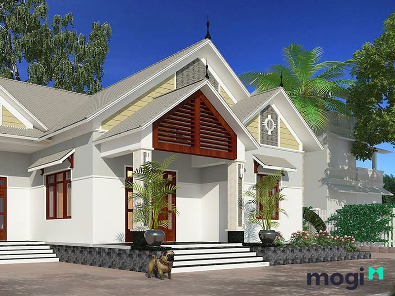 10 mẫu mặt tiền nhà cấp 4 mái tôn đơn giản và đẹp nhất hiện nay 6 Nhà cấp 4 mái tôn 2 phòng ngủ