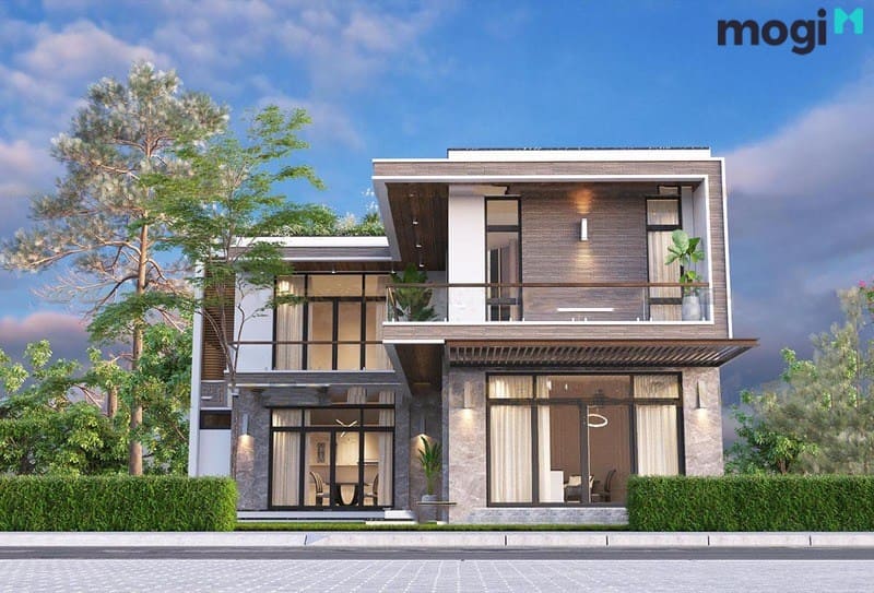 nhà chữ L 2 tầng 400 triệu đẹp