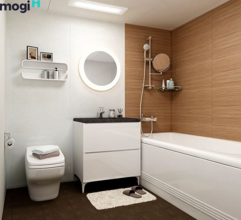 Thiết kế nhà vệ sinh rộng rãi, thoáng mát