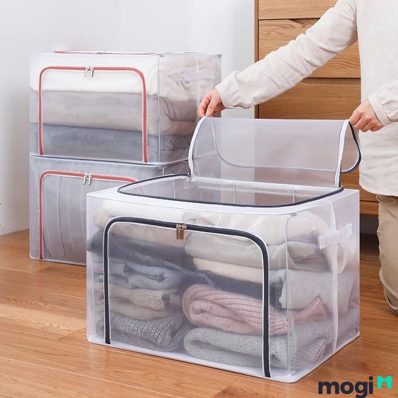 Những món đồ ít sử dụng, bạn có thể để trong hộp và cất gọn gàng.