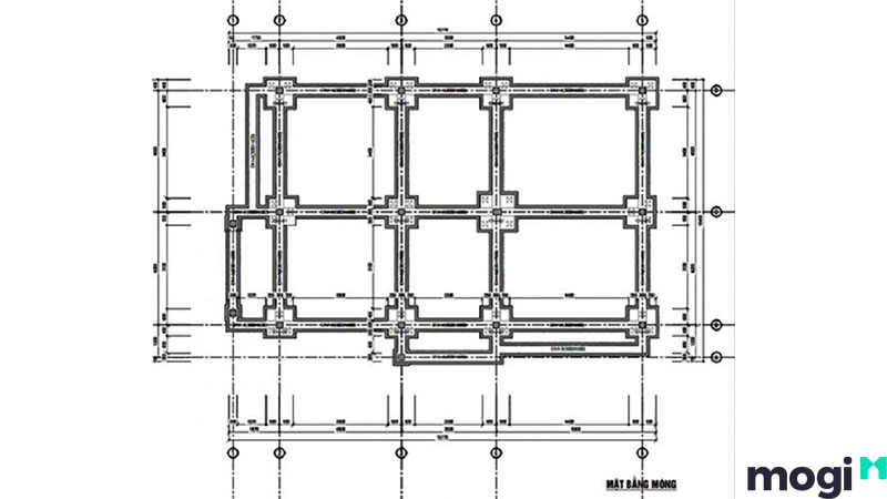 Bản vẽ mặt bằng móng băng