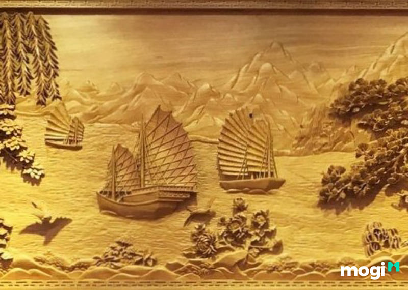 Tranh gỗ thuận buồm xuôi gió