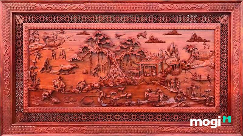 Tranh gỗ đồng quê