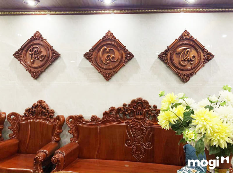 tranh gỗ phúc lộc thọ