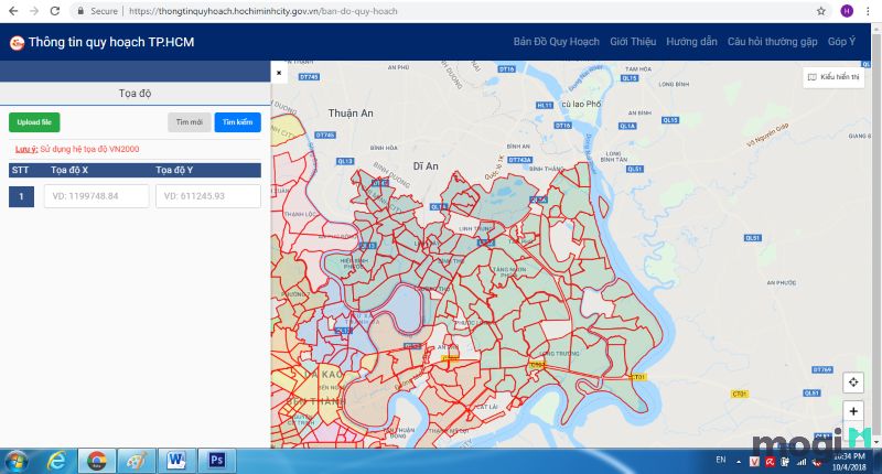Website tra cứu thông tin quy hoạch 