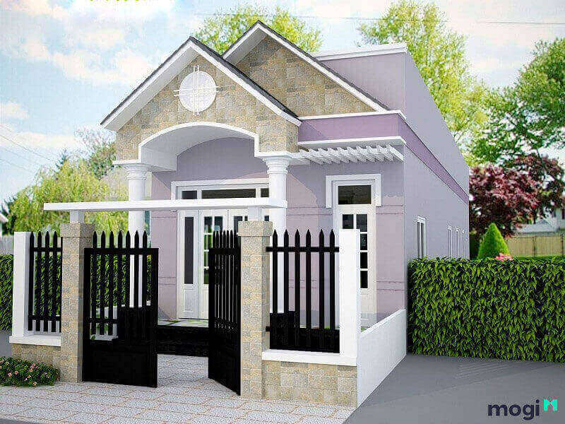 cổng nhà cấp 4 đẹp đơn giản