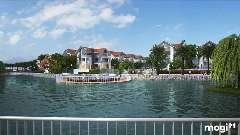 quang cảnh biệt thự ven sông