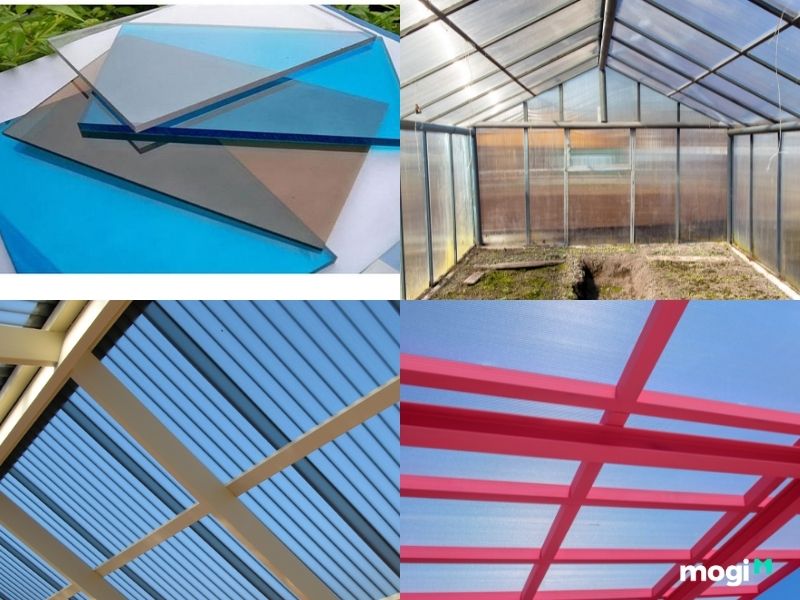 Mái che nhựa polycarbonate đặc ruột