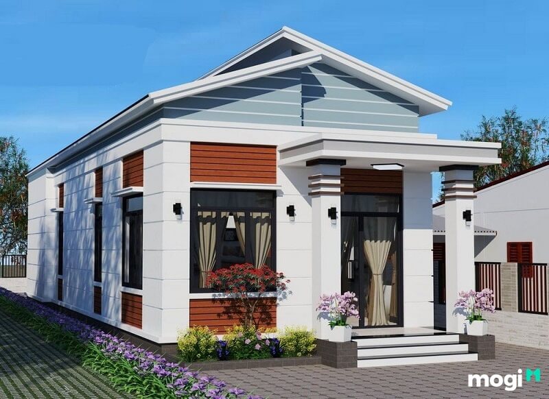 Mái lệch tạo nên sự phá cách trong thiết kế.