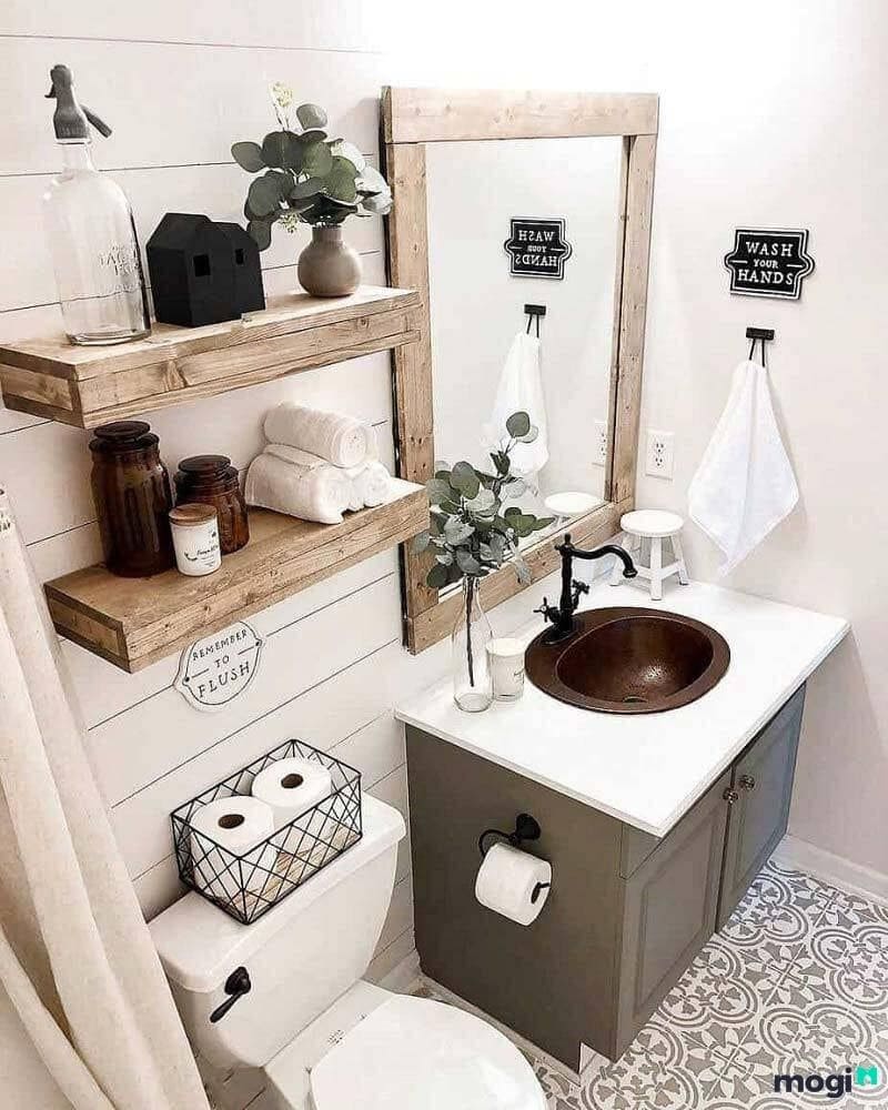 Nhà Nhật Bản Phong Cách Tối Giản. 20+ Mẫu Thiết Kế Cực Thu Hút 12 Trồng cây trong nhà vệ sinh
