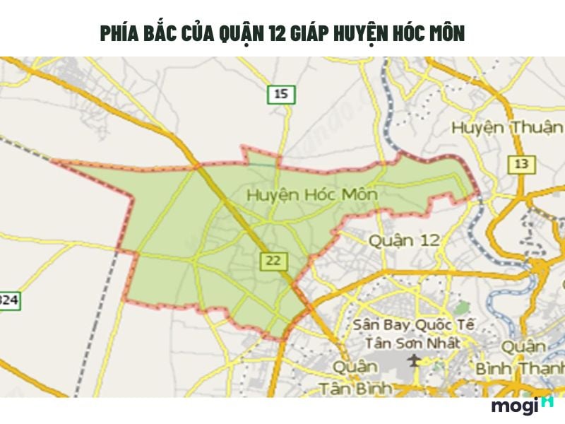 Quận 12 cách huyện Hóc Môn bao nhiêu km