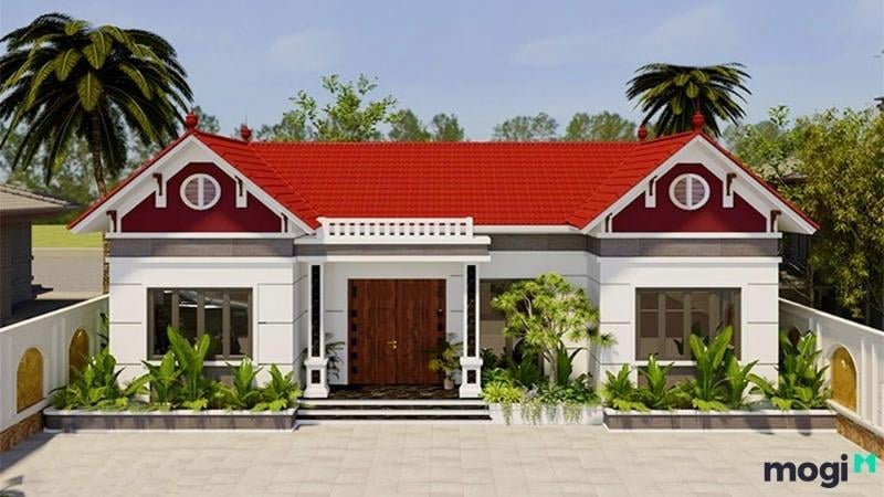 Mẫu nhà 3 gian truyền thống ngói đỏ