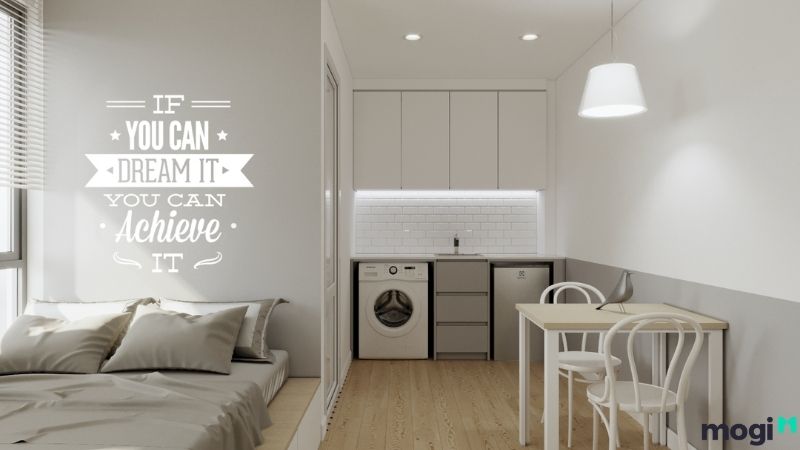 Thiết kế phòng trọ 30m2 cho người độc thân