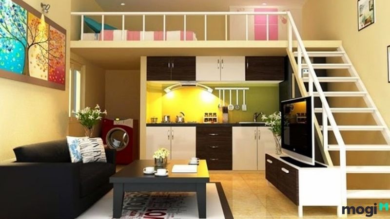 Thiết kế phòng trọ 30m2 phong cách nhiều màu sắc