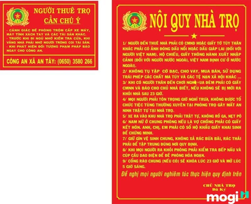 Kinh nghiệm thuê phòng trọ Cầu Giấy chất lượng, tránh bị lừa đảo 7 Nội quy phòng trọ.