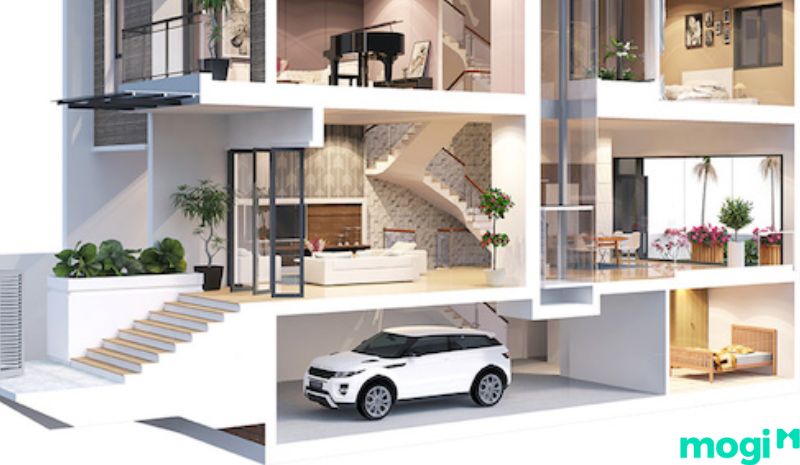 nhà có tầng hầm lửng