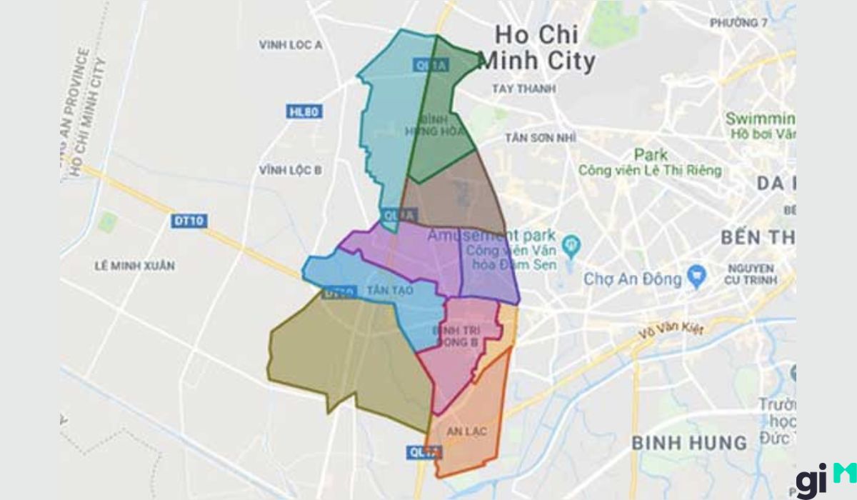 Bản đồ vị trí quận bình tân