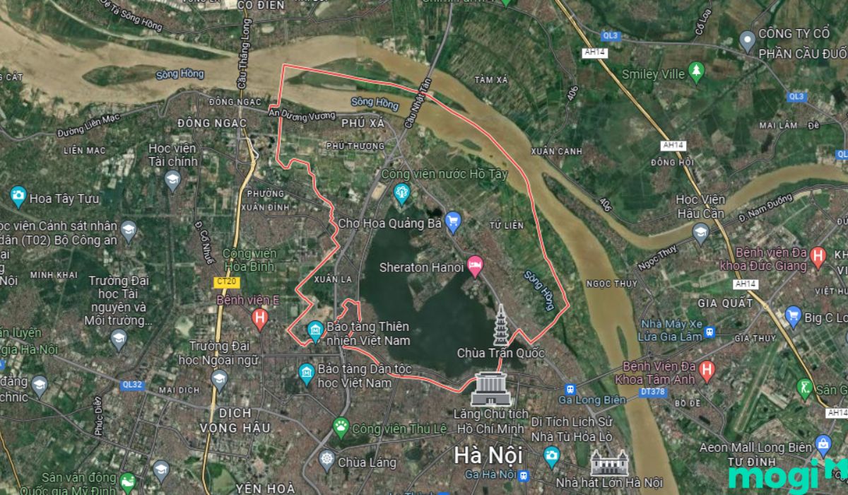 Vị trí Tây Hồ