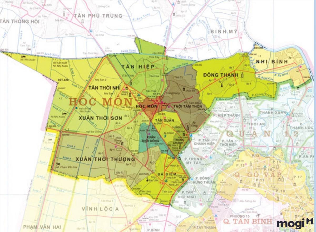 Bản đồ địa lý Hóc Môn