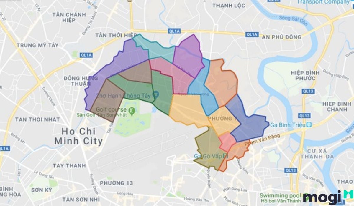 bản đồ địa lý Gò Vấp