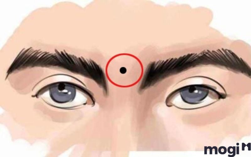 Vị trí nốt ruồi trên mặt đàn ông ở giữa 2 đường lông mày