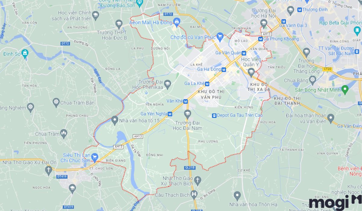 Vị trí địa lý Quận Hà Đông