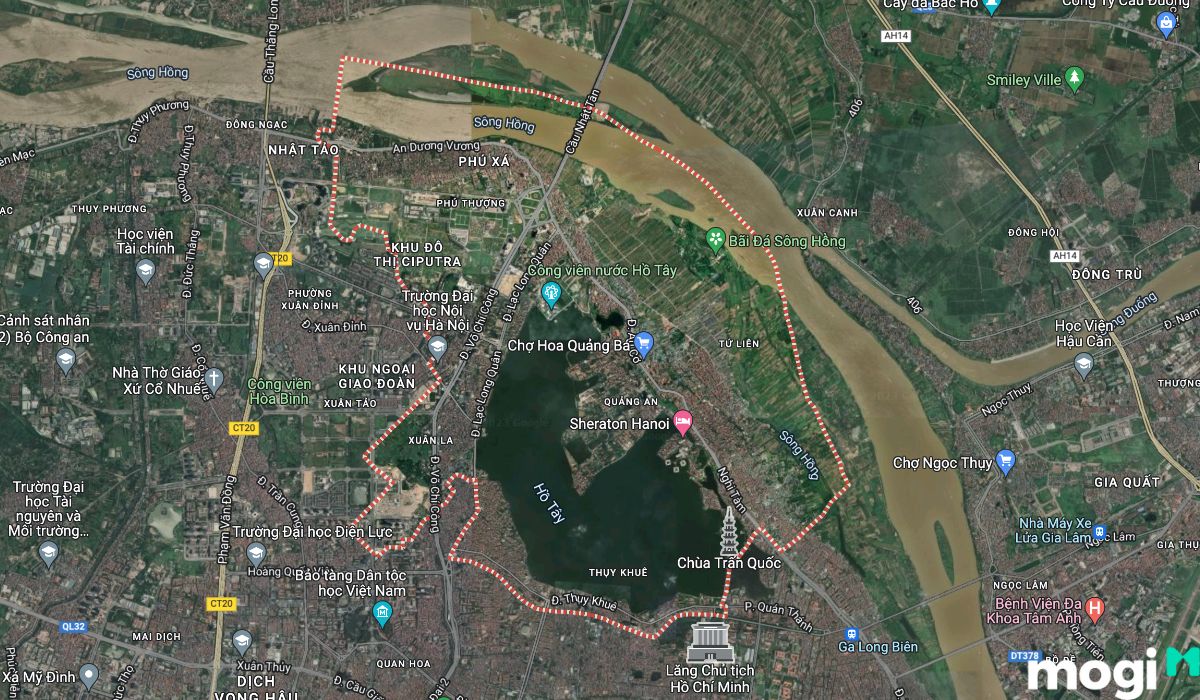 Vị trí quận Tây Hồ