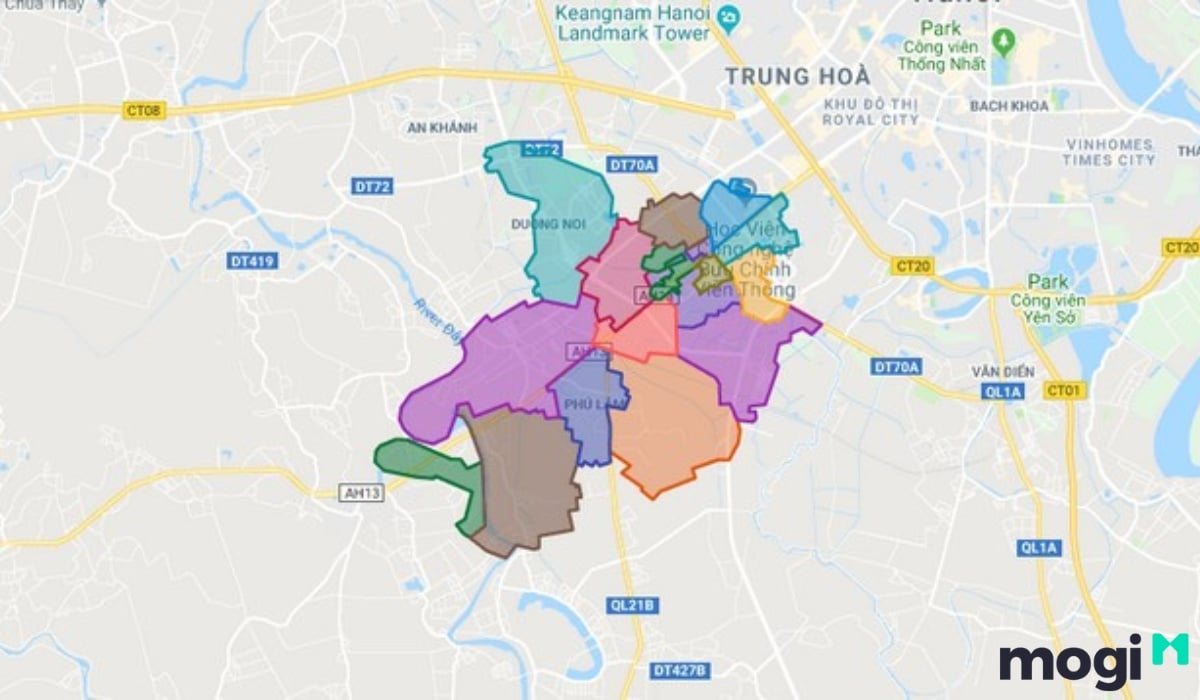 Vị trí quận Hà Đông