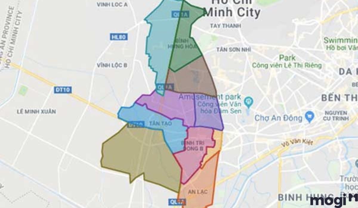 Vị trị địa lý quận Bình Tân