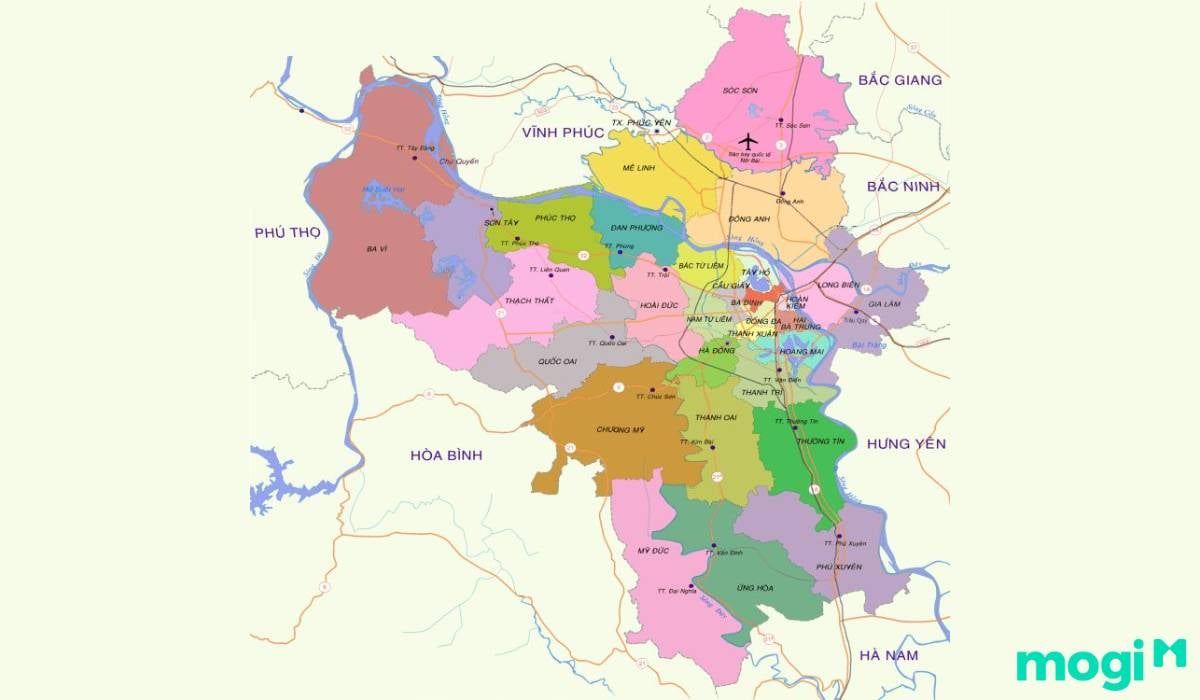 Vị trí địa lý quận Hà Đông
