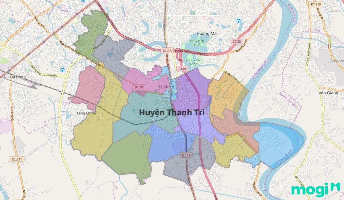 Vị trí địa lý huyện Thanh Trì
