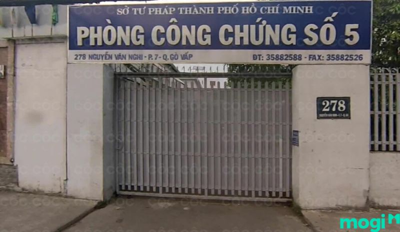 Địa chỉ thông tin phòng công chứng Gò Vấp