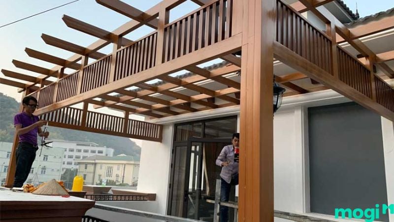 Cột trụ giàn hoa sắt ngoài trời