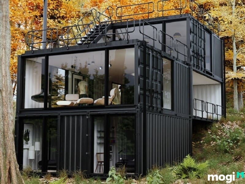 Nếu yêu thích thiên nhiên thì bạn cũng có thể thử xây nhà container như mẫu này.