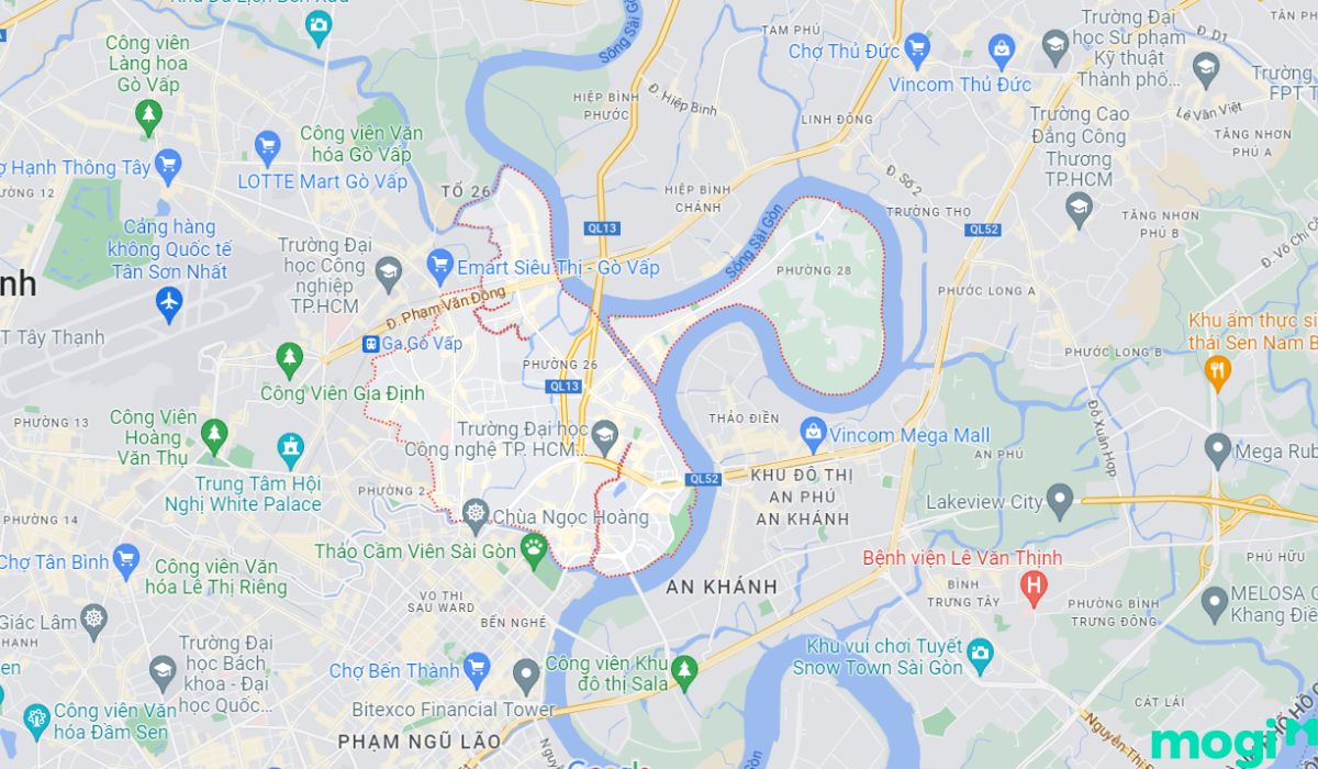 Vị trí địa lý Quận Bình Thạnh