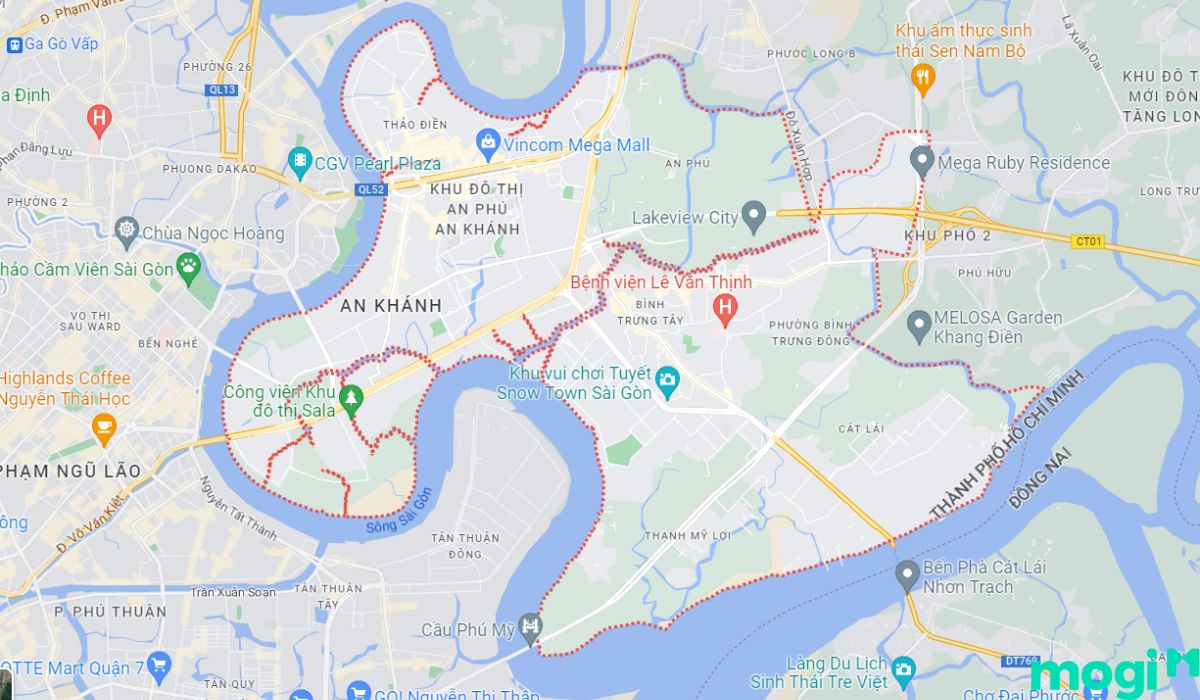 Vị trí địa lý Quận 2