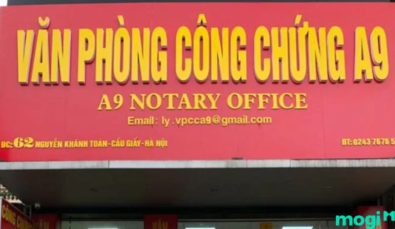 Văn phòng công chứng Cầu Giấy - Văn phòng A9