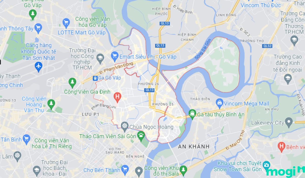 Vị trí địa lý Quận Bình Thạnh