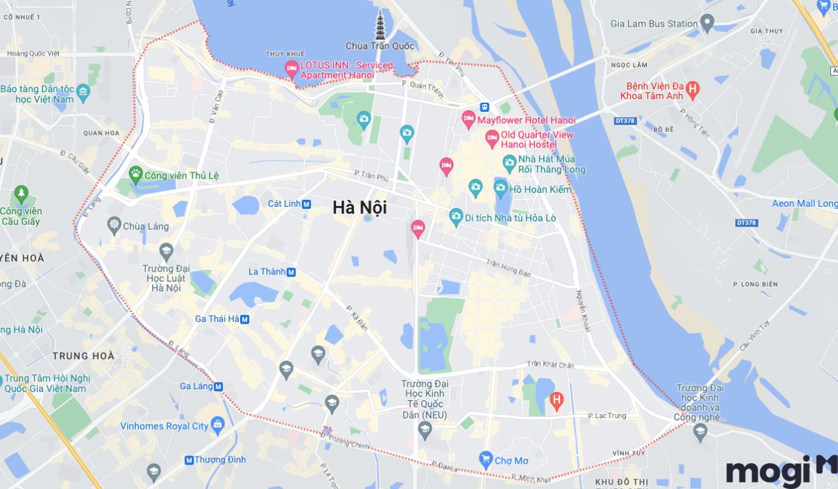 Đơn vị hành chính và diện tích Hà Nội