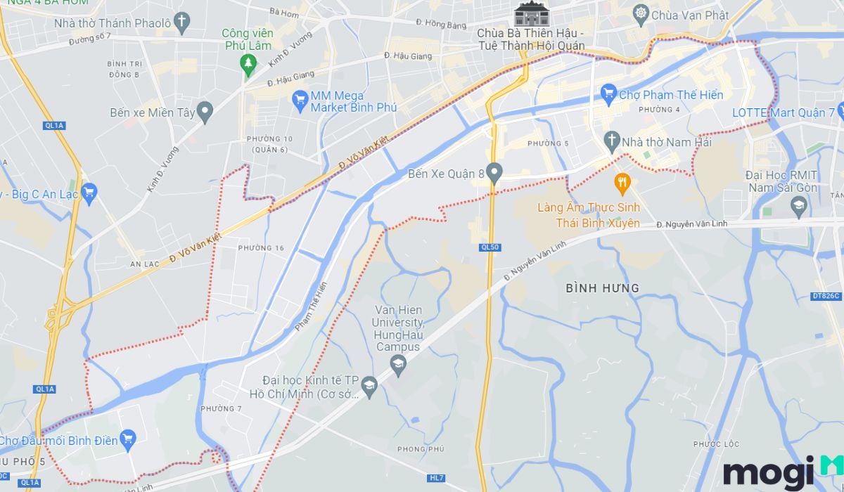 Vị trí địa lý của Quận 8