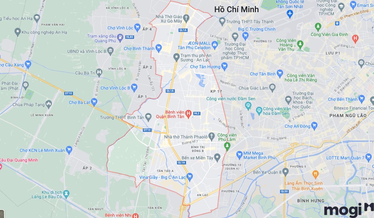 Địa lý quận bình tân