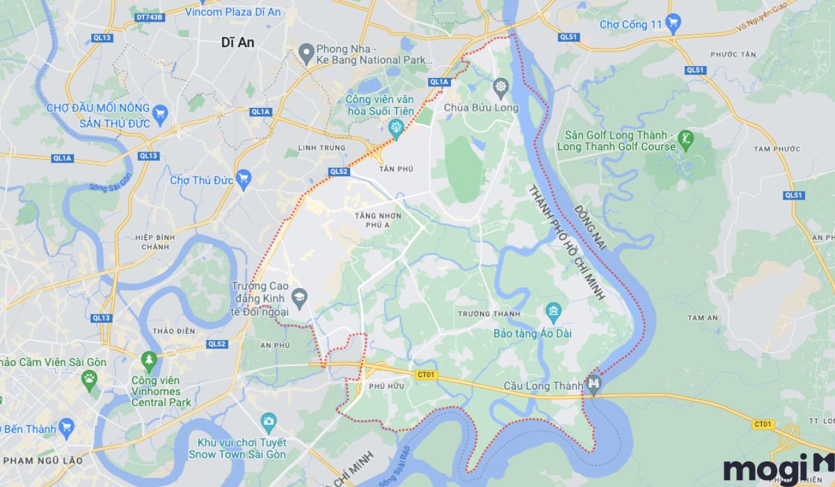 Đơn vị hành chính và diện tích quận 9
