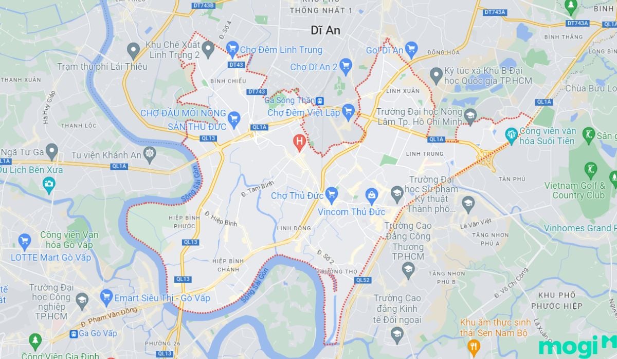 Bản đồ địa lý Quận Thủ Đức