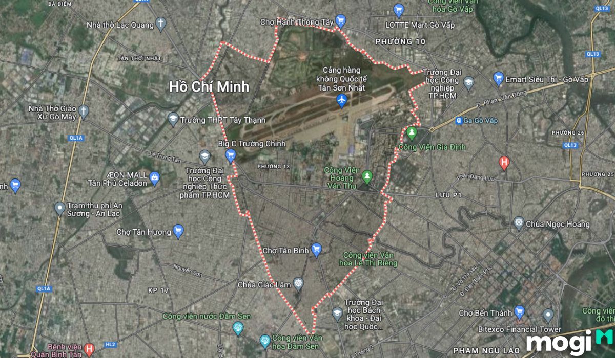 Đơn vị hành chính và diện tích quận Tân Bình