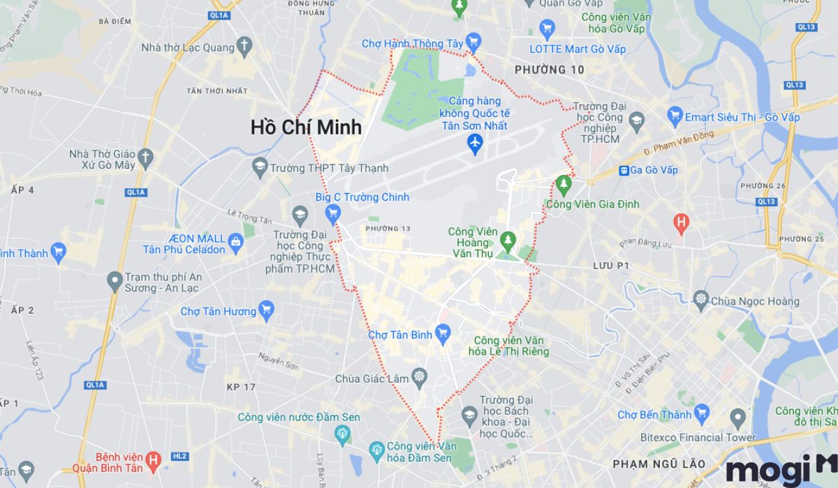 Đơn vị hành chính và diện tích quận Tân Bình